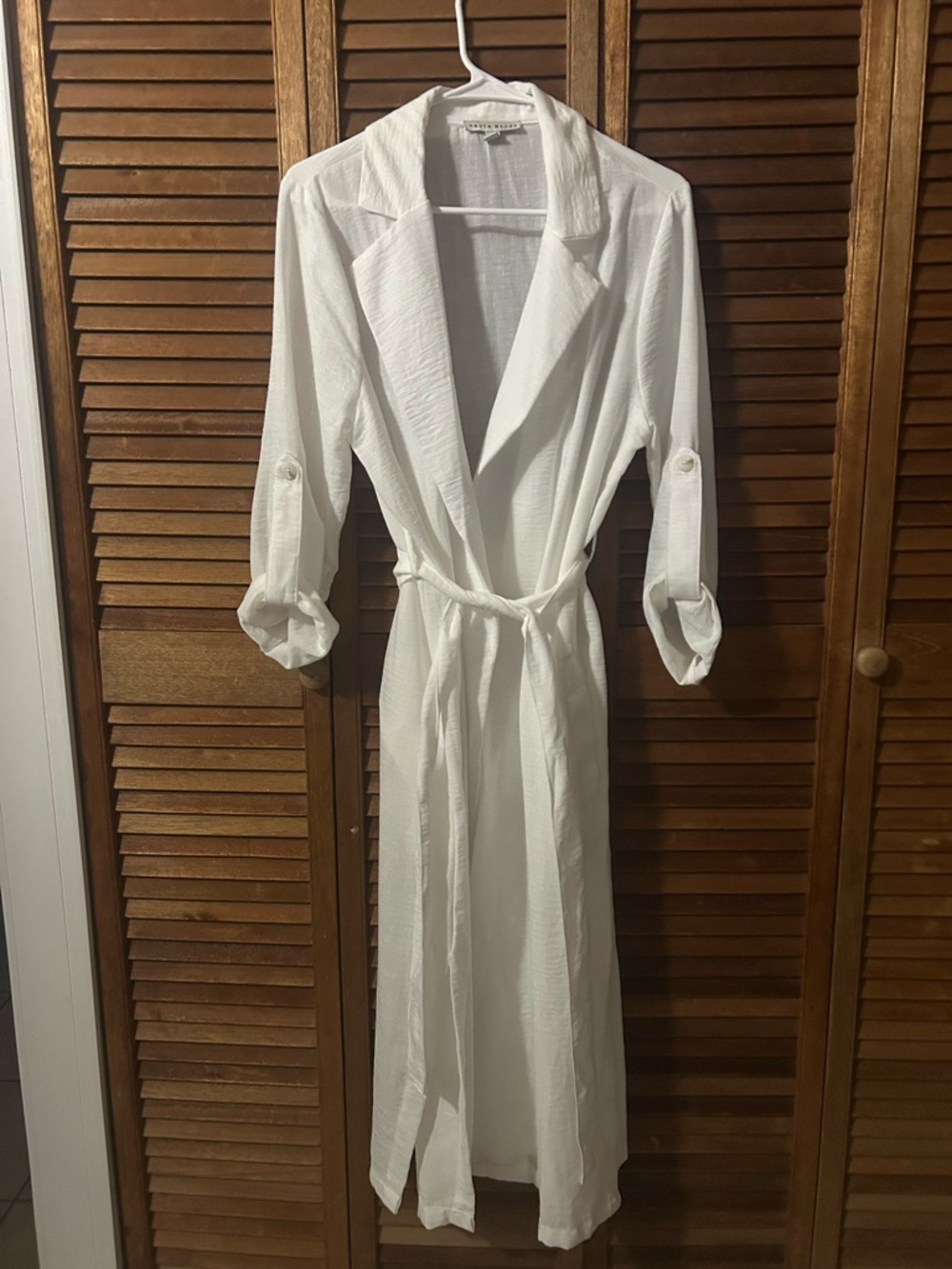 White Lightweight Duster Trench Coat